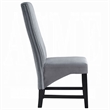 Pemberly Row 2Pc Dining Chairs with Gray Corduroy Cushion & Curved Back in Black
