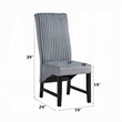 Pemberly Row 2Pc Dining Chairs with Gray Corduroy Cushion & Curved Back in Black