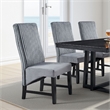 Pemberly Row 2Pc Dining Chairs with Gray Corduroy Cushion & Curved Back in Black
