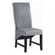 Pemberly Row 2Pc Dining Chairs with Gray Corduroy Cushion & Curved Back in Black