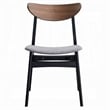 Pemberly Row Set of 2 Side Chairs with Gray Linen and Walnut Back in Black Frame