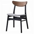 Pemberly Row Set of 2 Side Chairs with Gray Linen and Walnut Back in Black Frame