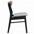 Pemberly Row Set of 2 Side Chairs with Gray Linen and Walnut Back in Black Frame