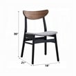 Pemberly Row Set of 2 Side Chairs with Gray Linen and Walnut Back in Black Frame