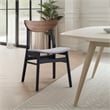 Pemberly Row Set of 2 Side Chairs with Gray Linen and Walnut Back in Black Frame