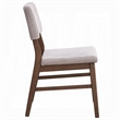 Pemberly Row 2Pc Side Chairs w/ Beige Corduroy Cushion & Cross Support in Walnut