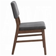 Pemberly Row Set of 2 Side Chairs with Gray Corduroy & Cross Support in Walnut
