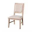 Pemberly Row Side Dining Chair Set of 2 Distressed Natural Brown Wood in Beige