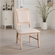 Pemberly Row Side Dining Chair Set of 2 Distressed Natural Brown Wood in Beige