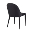 Pemberly Row Side Dining Chair Set of 2 in Black Metal w/ Faux Leather Cushions