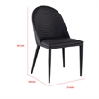 Pemberly Row Side Dining Chair Set of 2 in Black Metal w/ Faux Leather Cushions
