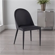 Pemberly Row Side Dining Chair Set of 2 in Black Metal w/ Faux Leather Cushions