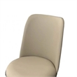 Pemberly Row Side Dining Chair 2Pc Silver Metal Taupe Faux Leather Round Seats
