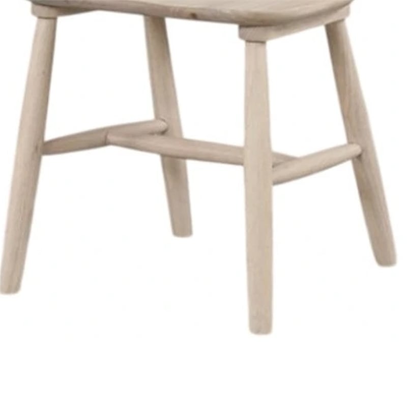 Pemberly Row Side Dining Chair Set of 2 Spindle Back Tapered Legs in White Oak
