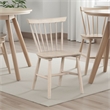 Pemberly Row Side Dining Chair Set of 2 Spindle Back Tapered Legs in White Oak