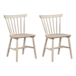 Pemberly Row Side Dining Chair Set of 2 Spindle Back Tapered Legs in White Oak