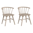 Pemberly Row Dining Chair Set of 2 Spindle Back and Shaker Legs in Black Wood
