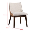 Pemberly Row Side Dining Chair Set of 2 Curved Panel Back Walnut Brown in Beige