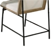 Pemberly Row Side Dining Chair Set of 2 Metal Legs Oak Brown Rubberwood in Beige