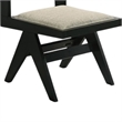 Pemberly Row Side Dining Chair Set of 2 Inverted Angled Legs in Black and Gray