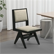 Pemberly Row Side Dining Chair Set of 2 Inverted Angled Legs in Black and Gray