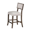 Pemberly Row Side Dining Chair Set of 2 Curved Back in Dark Walnut Brown & Gray