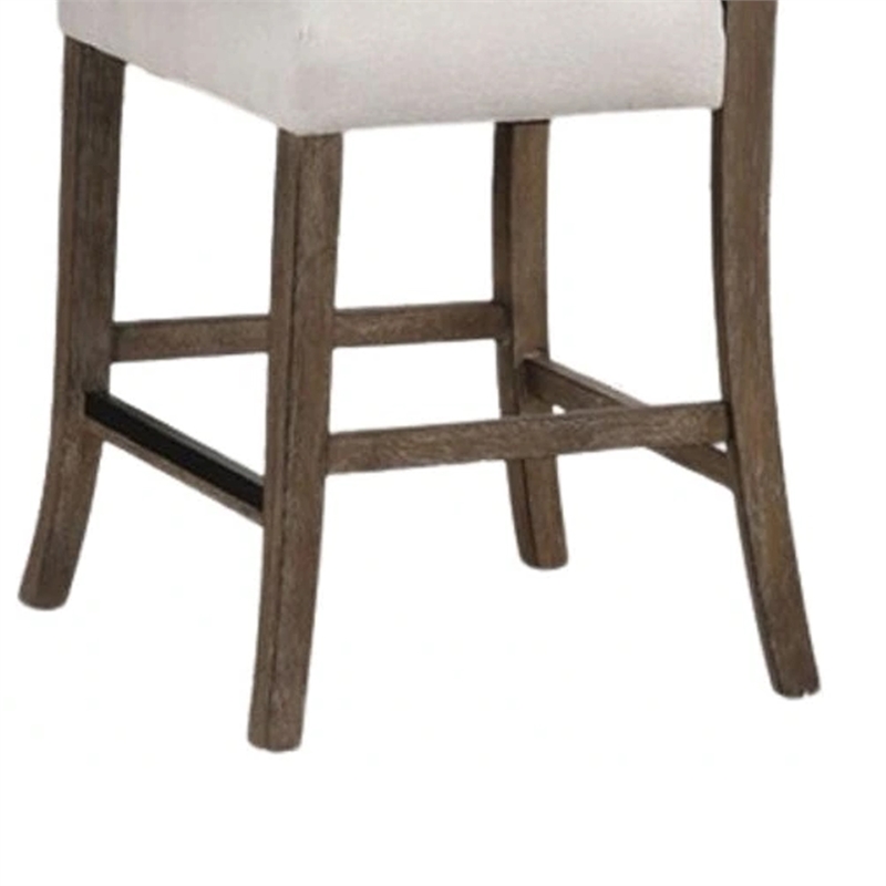 Pemberly Row Side Dining Chair Set of 2 Curved Back in Dark Walnut Brown & Gray
