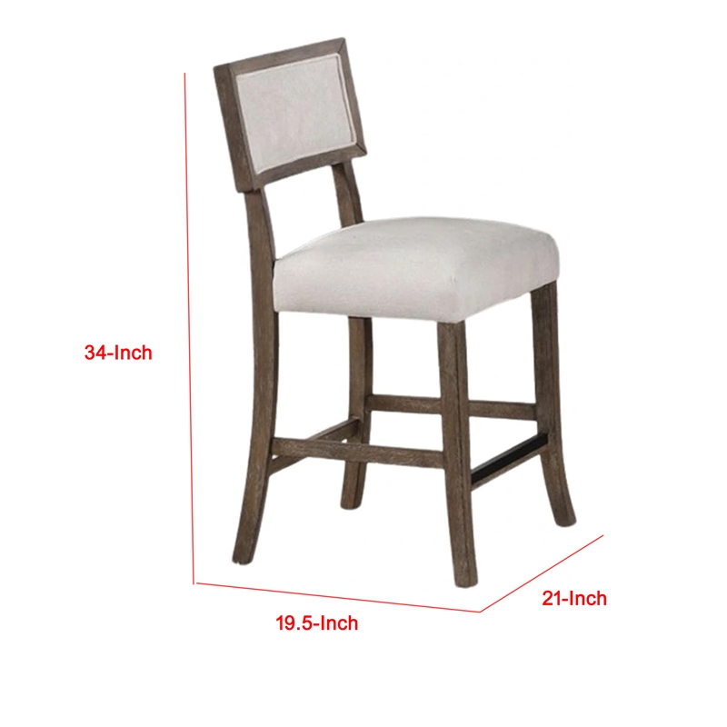 Pemberly Row Side Dining Chair Set of 2 Curved Back in Dark Walnut Brown & Gray