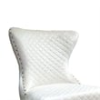 Pemberly Row Side Dining Chair 2Pc Rivet Trim Silver Stainless Steel in White