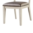 Pemberly Row Side Dining Chair Set of 2 Faceted Panel Back in White Wood & Gray