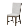 Pemberly Row Side Dining Chair Set of 2 in Oak Brown Wood with Gray Fabric Foam