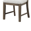 Pemberly Row Side Dining Chair Set of 2 in Oak Brown Wood with Gray Fabric Foam