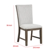 Pemberly Row Side Dining Chair Set of 2 in Oak Brown Wood with Gray Fabric Foam