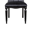 Pemberly Row Side Dining Chair Set of 2 Scalloped Turned Fluted Legs in Black