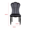 Pemberly Row Side Dining Chair Set of 2 Scalloped Turned Fluted Legs in Black