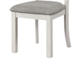 Pemberly Row Side Dining Chair Set of 2 Rustic White Rubberwood in Gray Fabric