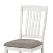 Pemberly Row Side Dining Chair Set of 2 Rustic White Wood Slat Back in Gray