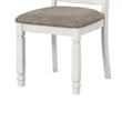 Pemberly Row Side Dining Chair Set of 2 Rustic White Wood Slat Back in Gray