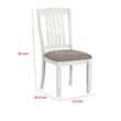 Pemberly Row Side Dining Chair Set of 2 Rustic White Wood Slat Back in Gray