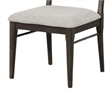 Pemberly Row Side Dining Chair Set of 2 Dark Walnut Brown Wood in Light Gray