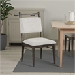 Pemberly Row Side Dining Chair Set of 2 Dark Walnut Brown Wood in Light Gray