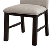 Pemberly Row Side Dining Chair Set of 2 in Black Wood w/ Pleated Gray Polyester