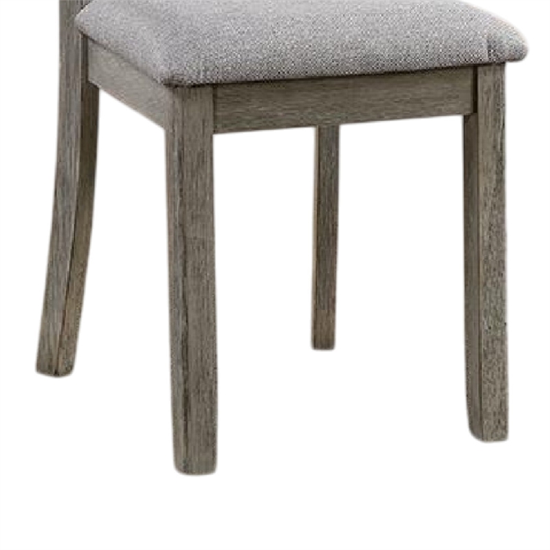 Pemberly Row Side Dining Chair Set of 2 Ladder Backrest Solid Wood in Gray