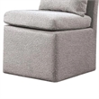 Pemberly Row Side Dining Chair with Caster Wheels in Light Gray Boucle Chenille