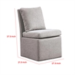 Pemberly Row Side Dining Chair with Caster Wheels in Light Gray Boucle Chenille
