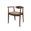 Pemberly Row Dining Side Chair Set of 2 Modern Armchairs in Brown Rubberwood