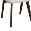 Pemberly Row Dining Side Chair Set of 2 with Ivory Seat in Walnut Brown Wood