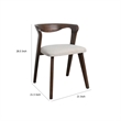 Pemberly Row Dining Side Chair Set of 2 with Ivory Seat in Walnut Brown Wood