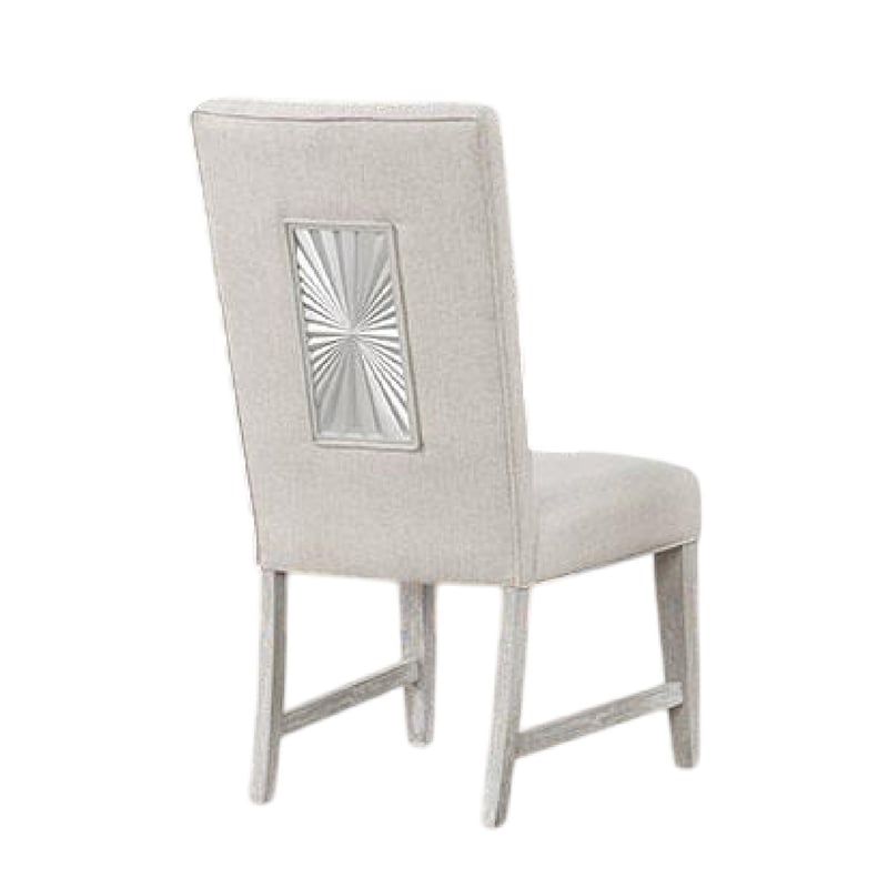 Pemberly Row Dining Side Chair Set of 2 Tapered Legs in Light Gray Poplar Wood
