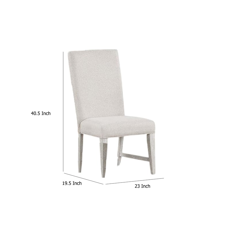 Pemberly Row Dining Side Chair Set of 2 Tapered Legs in Light Gray Poplar Wood